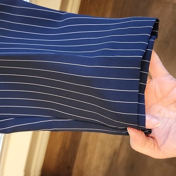 Chico's  Blue White Striped Pants Sz 3 XL Stretch Cropped - Picture 6 of 10